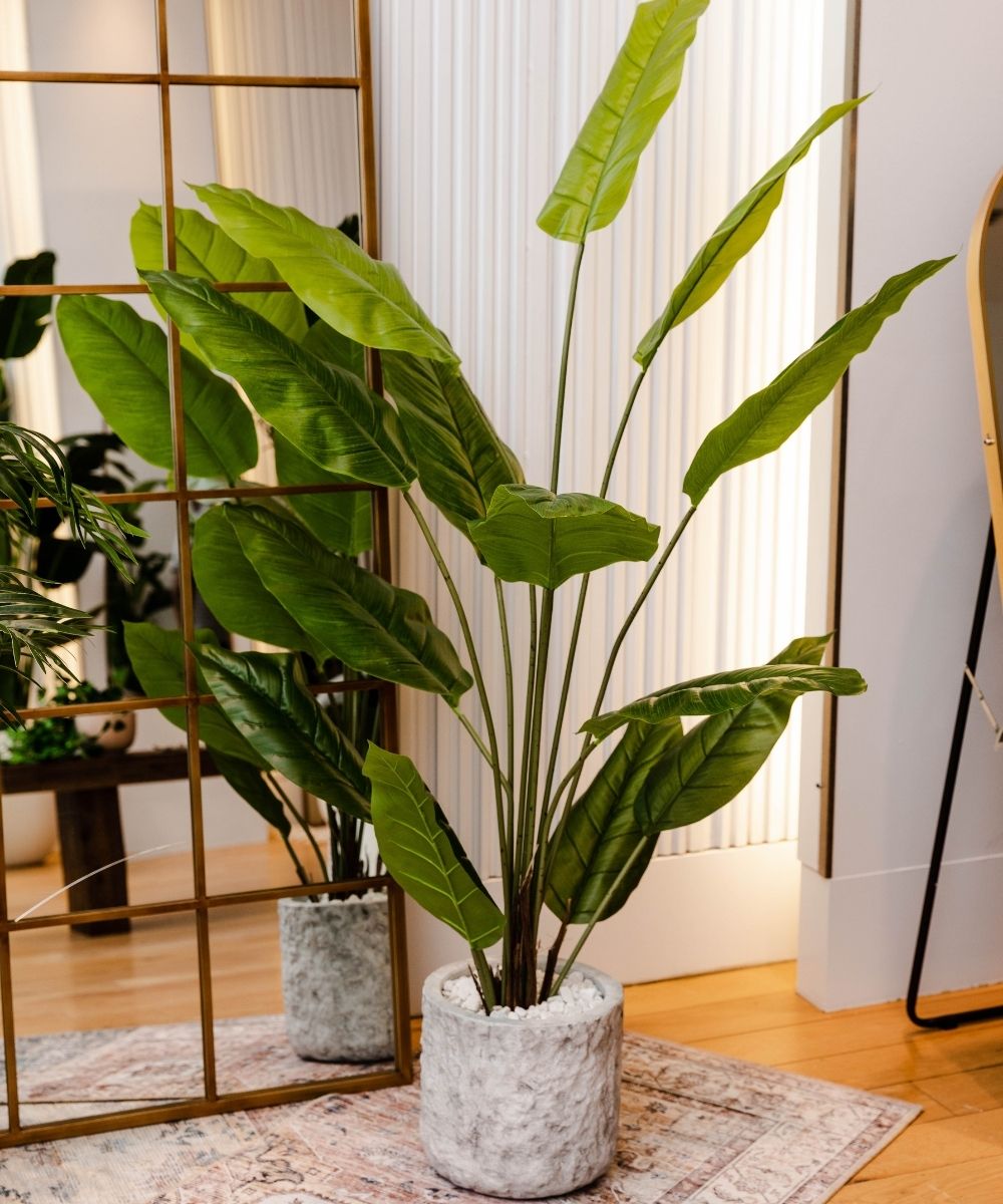 Potted Artificial Plant - Moka Artificial Spathiphyllum Leaf Potted Plant (Multiple Sizes)