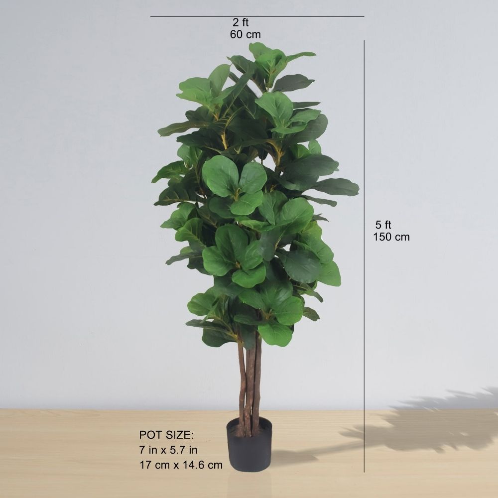 Potted Artificial Plant - Guatape Artificial Fiddle Leaf Potted Plant (Multiple Sizes)