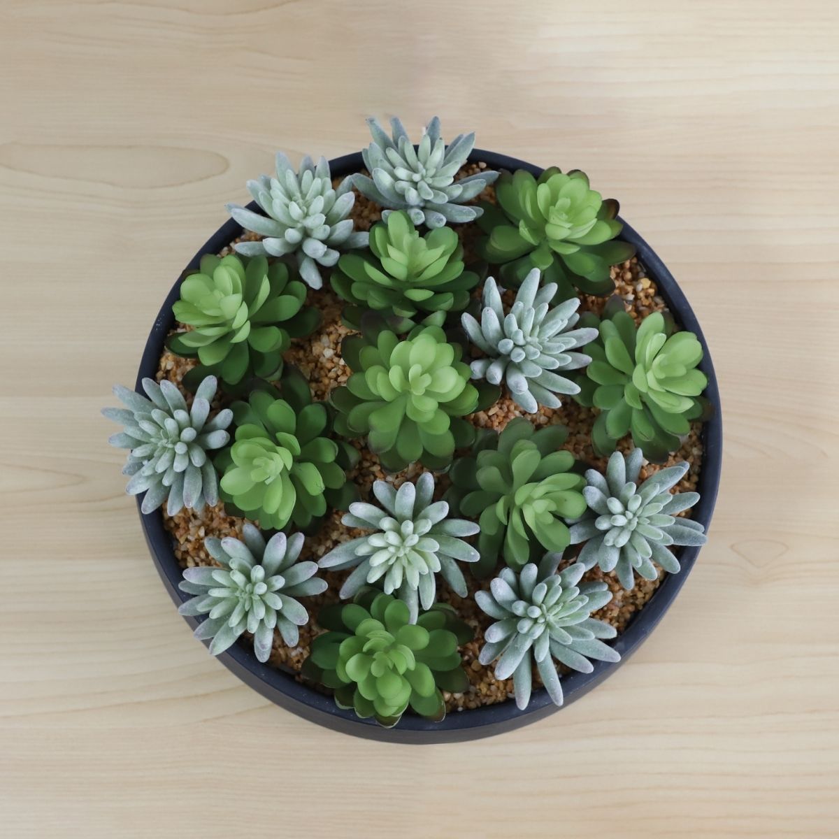 Potted Artificial Plant - Kae Artificial Succulent Arrangement In Low Black Pot