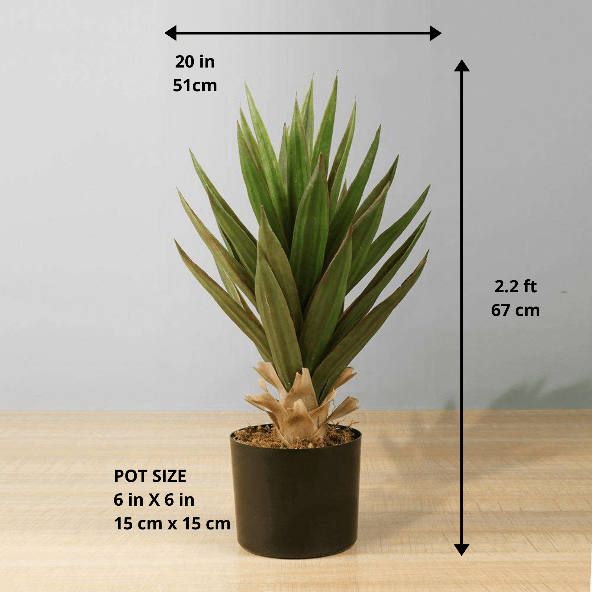 Potted Artificial Plant - Aloa Artificial Aloe Tree Potted Plant 20''