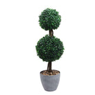 BRISTOL Faux Potted Boxwood Topiary Plant 26'' ArtiPlanto