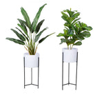 Cira - White Mid-Century Planter With Black Metal Stand (Multiple Sizes) ArtiPlanto