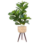 FLAR BAMBOO PLANTER ON WOODEN STAND ArtiPlanto