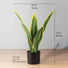 LETI Artificial Snake Sansevieria Potted Plant 21'' ArtiPlanto