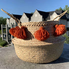 PORTA - Seagrass Basket With Orange Pompoms ArtiPlanto